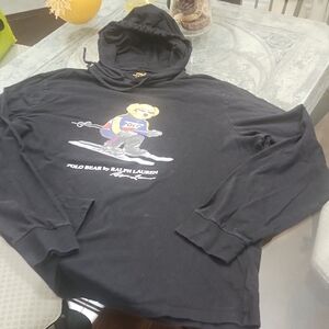 Ralph LAUREN polo Bear Alpine Racing Cotton Hoodie Large
